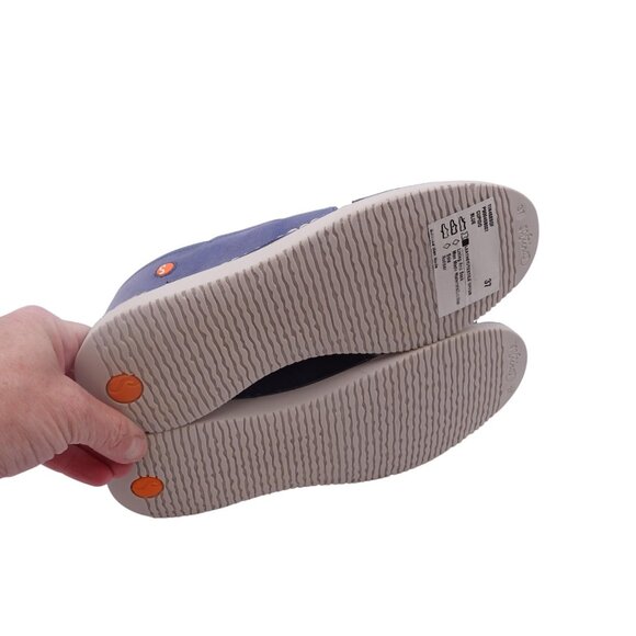 NWOB Softinos by FLY London Tin Sandals Sz 6.5 Blue Flat Slingback Cross-Band - Picture 12 of 13